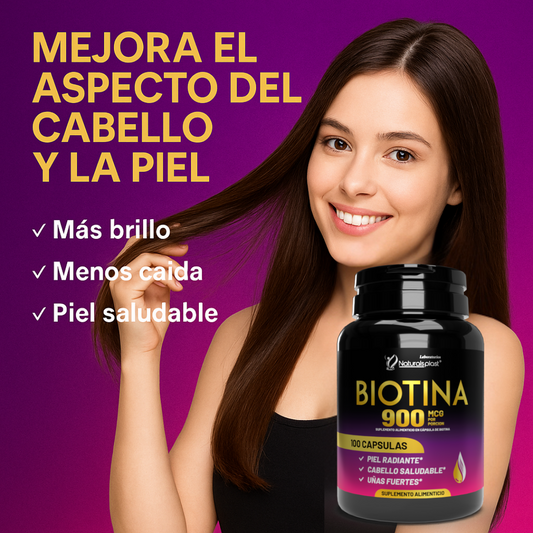 BIOTINA X 100 CAP/  SALUD DE LA PIEL Y CABELLO.