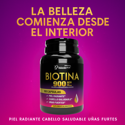 BIOTINA X 100 CAP/  SALUD DE LA PIEL Y CABELLO.